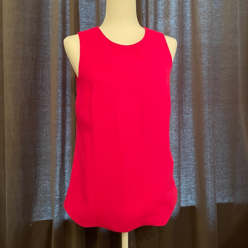 Ted Baker London Hot Pink Sleeveless Keyhole Back Career Top Blouse